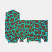 Leopard Brown en Blauwgroen Print Bedankdoosjes (Uitgevouwen)