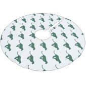 Leopard Brown en Blauwgroen Print Kerstboom Rok (Gekanteld)