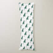 Leopard Brown en Blauwgroen Print Lichaamskussen (Voorkant Verticaal)