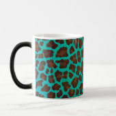 Leopard Brown en Blauwgroen Print Magische Mok (Links)