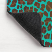Leopard Brown en Blauwgroen Print Muismat (Hoek)