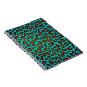 Leopard Brown en Blauwgroen Print Notitieboek (Rechterzijde)