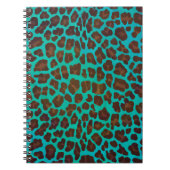 Leopard Brown en Blauwgroen Print Notitieboek (Voorkant)