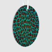 Leopard Brown en Blauwgroen Print Ornament (voorkant)