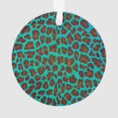 Leopard Brown en Blauwgroen Print Ornament (achterkant)
