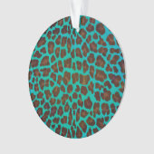 Leopard Brown en Blauwgroen Print Ornament (voorkant)