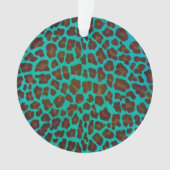 Leopard Brown en Blauwgroen Print Ornament (voorkant)