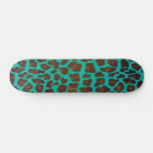Leopard Brown en Blauwgroen Print Persoonlijk Skateboard (Horizontaal)