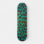 Leopard Brown en Blauwgroen Print Persoonlijk Skateboard (Voorkant)