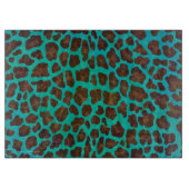 Leopard Brown en Blauwgroen Print Snijplank (Voorkant)