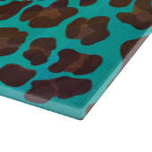 Leopard Brown en Blauwgroen Print Snijplank (Hoek)
