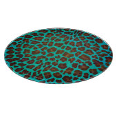 Leopard Brown en Blauwgroen Print Snijplank (Hoek)