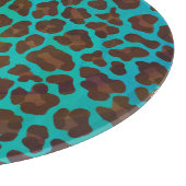 Leopard Brown en Blauwgroen Print Snijplank (Hoek)