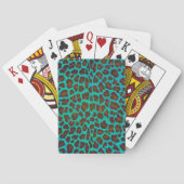 Leopard Brown en Blauwgroen Print Speelkaarten (Achterkant)