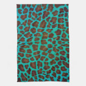 Leopard Brown en Blauwgroen Print Theedoek (Verticaal)