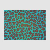 Leopard Brown en Blauwgroen Print Tissuepapier (Voorkant)
