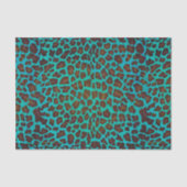 Leopard Brown en Blauwgroen Print Tissuepapier (Voorkant)