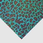 Leopard Brown en Blauwgroen Print Tissuepapier (Detail)