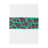 Leopard Brown en Blauwgroen Print Uitnodigingen Wikkel (Achterkant Voorbeeld)