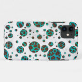 Leopard Brown en Blauwgroen PrintPolka-Stippen Case-Mate iPhone Case (Achterkant (horizontaal))