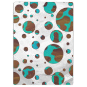 Leopard Brown en Blauwgroen PrintPolka-Stippen Klembord (Achterkant)