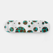 Leopard Brown en Blauwgroen PrintPolka-Stippen Skateboard (Horizontaal)