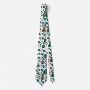 Leopard Brown en Blauwgroen PrintPolka-Stippen Stropdas