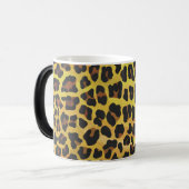Leopard Brown en Yellow Print Morphing Magische Mok (Voorkant links)