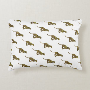 Leopard Brown en Yellow Silhouette Decoratief Kussen