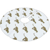 Leopard Brown en Yellow Silhouette Kerstboom Rok (Gekanteld)