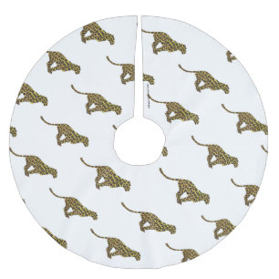 Leopard Brown en Yellow Silhouette Kerstboom Rok