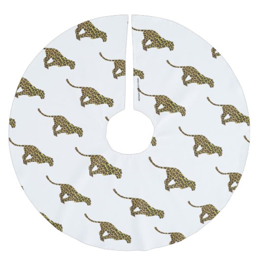 Leopard Brown en Yellow Silhouette Kerstboom Rok (Voorkant)