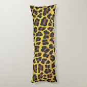 Leopard Brown en Yellow Silhouette Lichaamskussen (Achterkant (Verticaal))