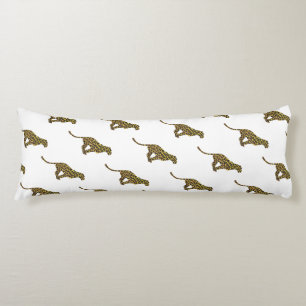 Leopard Brown en Yellow Silhouette Lichaamskussen
