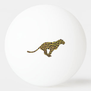 Leopard Brown en Yellow Silhouette Pingpongbal