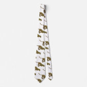 Leopard Brown en Yellow Silhouette Stropdas (Voorkant)