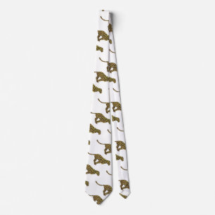 Leopard Brown en Yellow Silhouette Stropdas