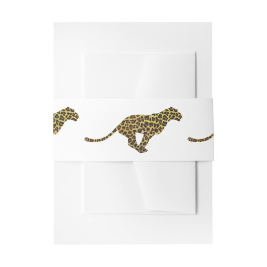 Leopard Brown en Yellow Silhouette Uitnodigingen Wikkel (Voorkant Voorbeeld)