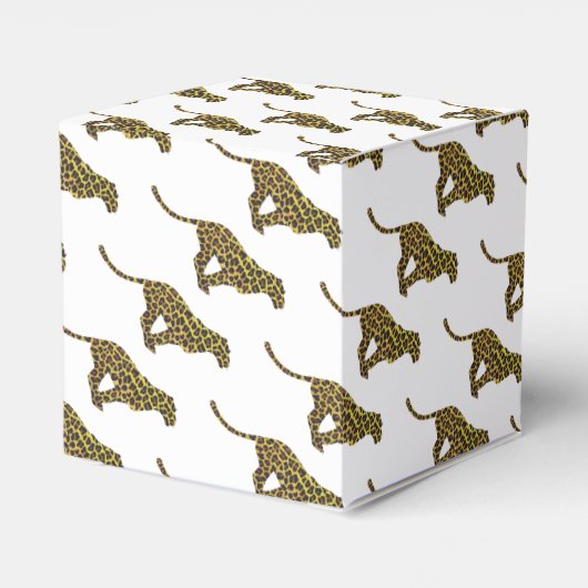 Leopard Brown en Yellow Siloette Bedankdoosjes (Achterkant)