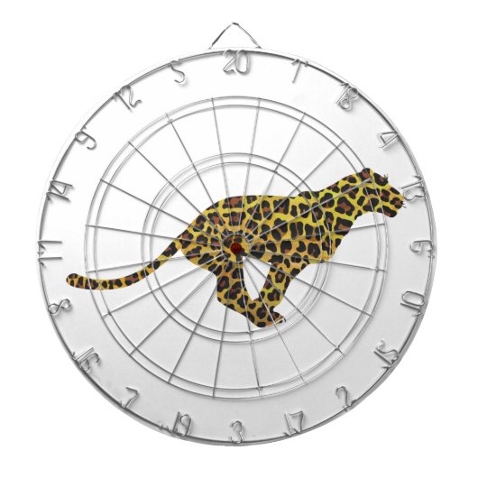 Leopard Brown en Yellow Siloette Dartbord (Voorkant)