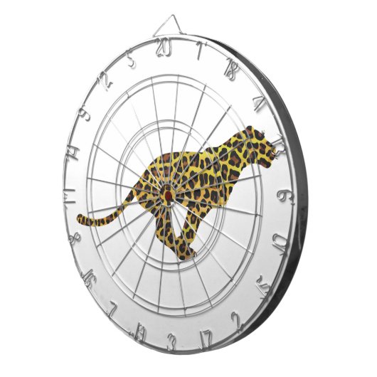 Leopard Brown en Yellow Siloette Dartbord (Voorkant Rechts)
