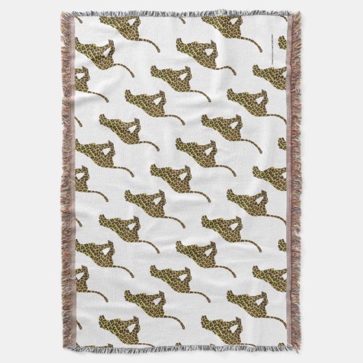 Leopard Brown en Yellow Siloette Deken (Voorkant Verticaal)
