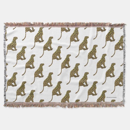 Leopard Brown en Yellow Siloette Deken (Voorkant)