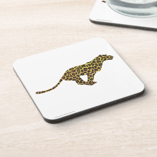 Leopard Brown en Yellow Siloette Drankjes Onderzetter (Linkerzijde)