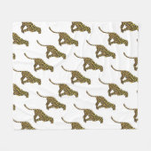 Leopard Brown en Yellow Siloette Fleece Deken (Voorkant (Horizontaal))