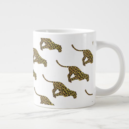 Leopard Brown en Yellow Siloette Grote Koffiekop (Rechts)