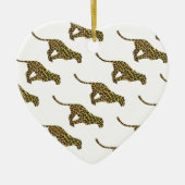 Leopard Brown en Yellow Siloette Keramisch Ornament (Voorkant)