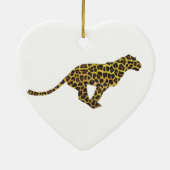 Leopard Brown en Yellow Siloette Keramisch Ornament (Achterkant)