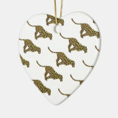 Leopard Brown en Yellow Siloette Keramisch Ornament (Links)
