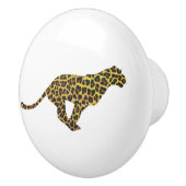 Leopard Brown en Yellow Siloette Keramische Knop (Rechts)